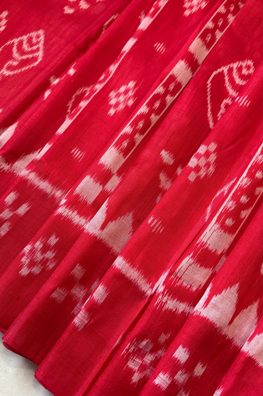 Exclusive Odisha Ikkat Pure Silk Saree- Red