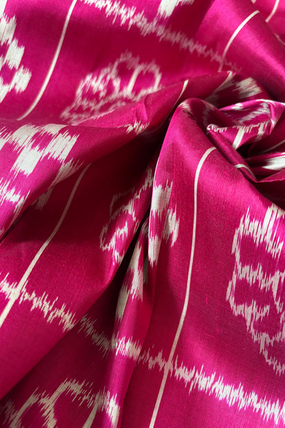 Exclusive Odisha Ikkat Nuapatna Silk Saree - Rani Pink