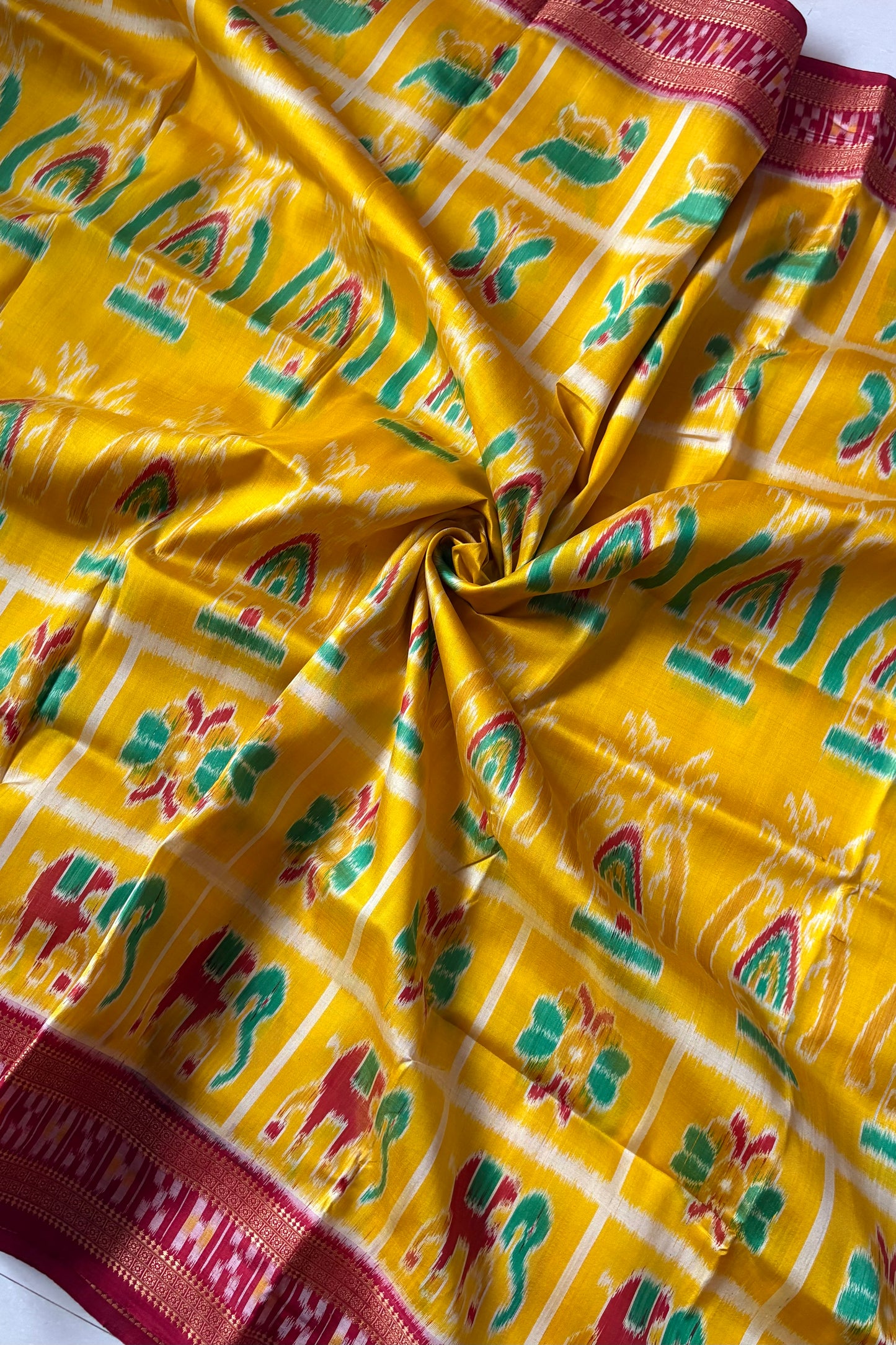 Exclusive Odisha Ikkat Pure Silk Saree- Yellow