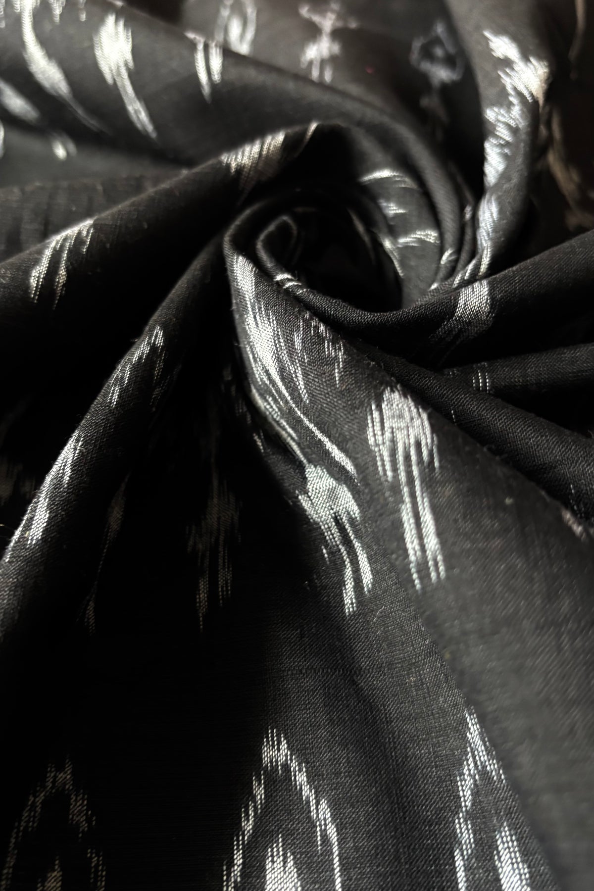 Odisha Ikkat Khandua Cotton Saree - Black