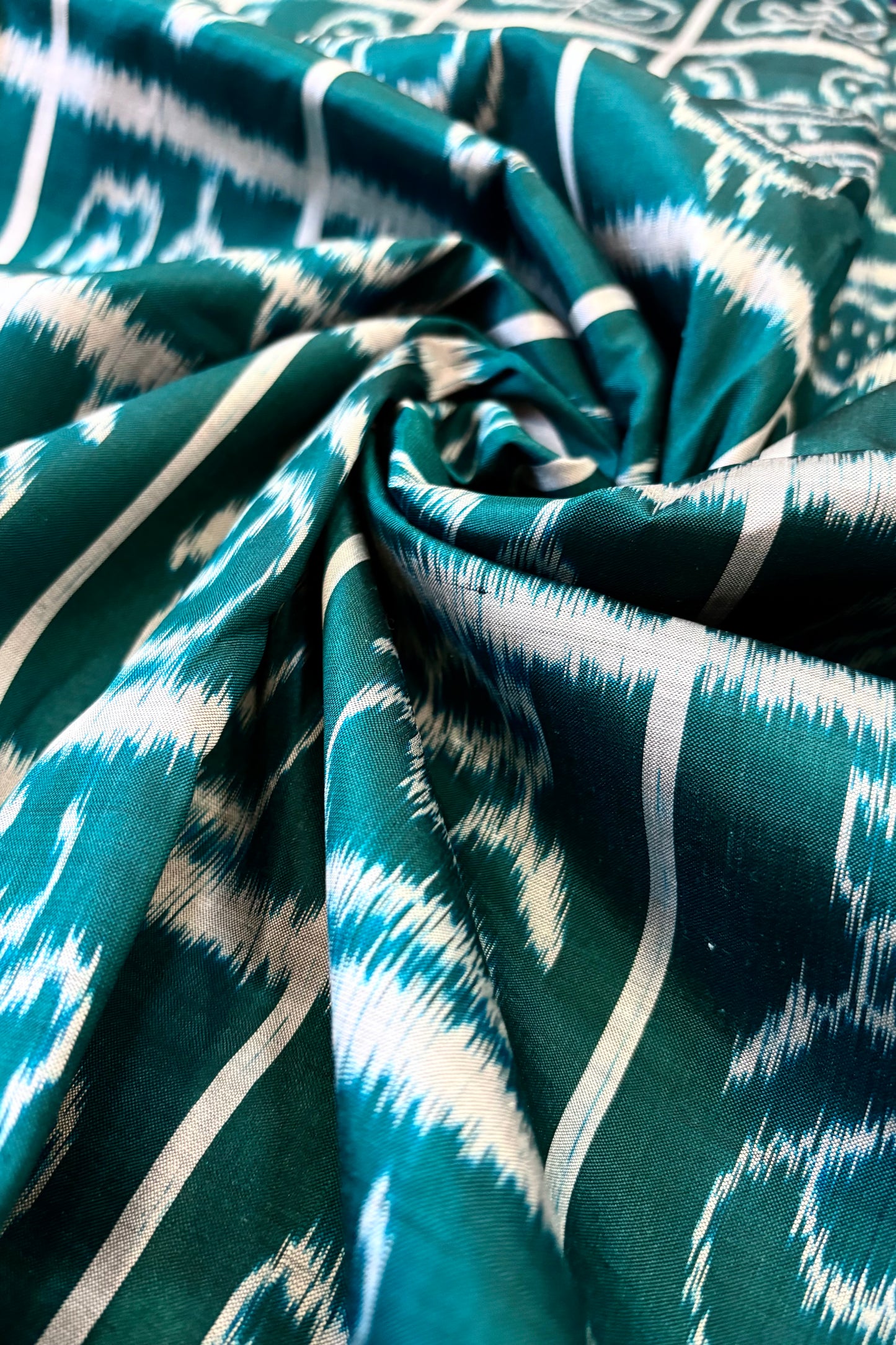 Exclusive Odisha Ikkat Nabakothi Pure Silk Saree- Rama Green
