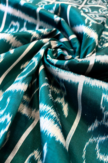 Exclusive Odisha Ikkat Nabakothi Pure Silk Saree- Rama Green