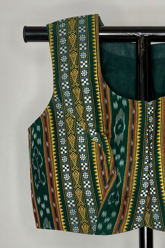 Odisha Ikkat Cotton Sleeveless Blouse