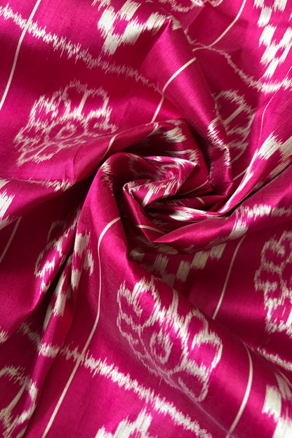 Exclusive Odisha Ikkat Nuapatna Silk Saree - Rani Pink