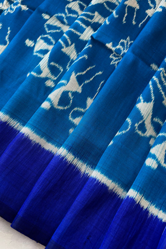 Exclusive Odisha Ikkat Pure Silk Saree- Blue