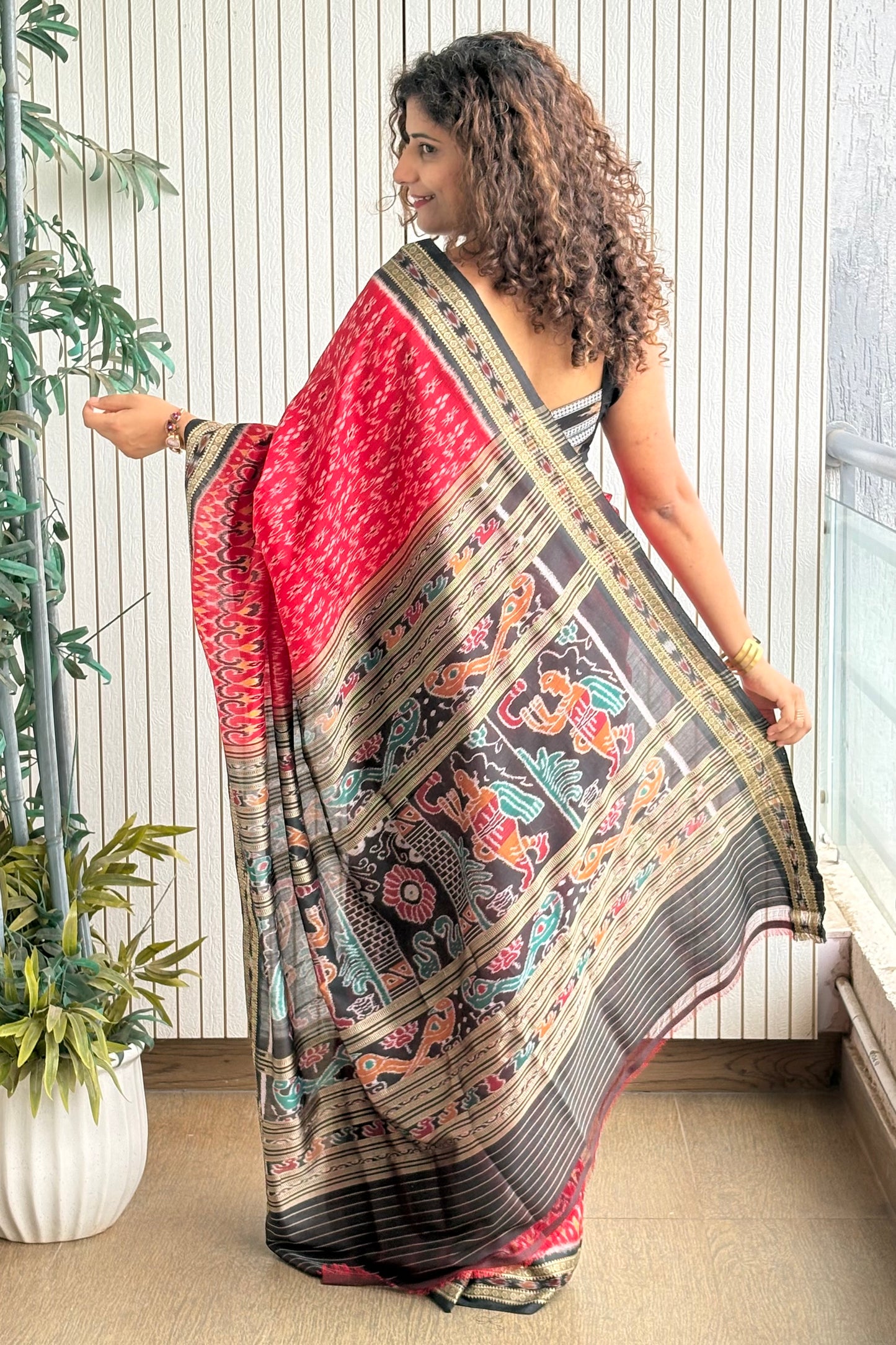 Exclusive Odisha Ikkat Pure Silk Saree-Red