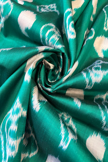 Exclusive Odisha Ikkat Pure Silk Saree- Sea Green