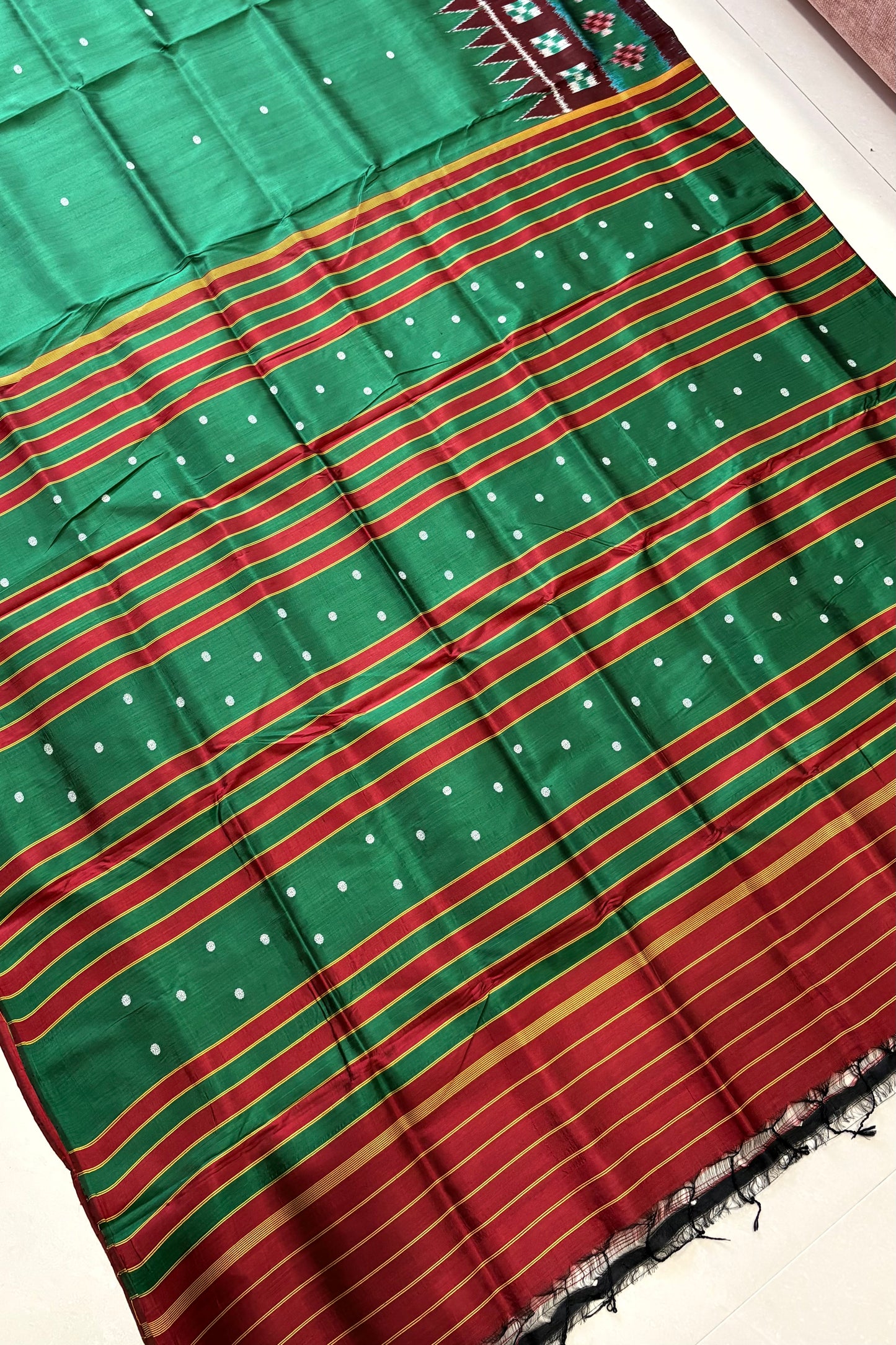 Exclusive Odisha Ikkat Pure Silk Saree- Green