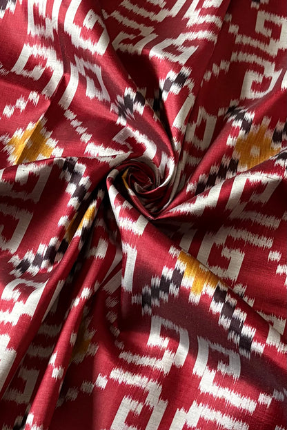 Exclusive Odisha Ikkat Khandua Pure Silk Saree- Maroon