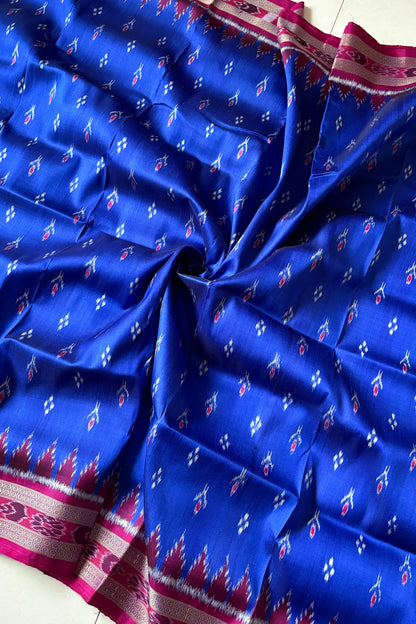 Exclusive Odisha Ikkat Chandrika Pure Silk Saree- Royal Blue