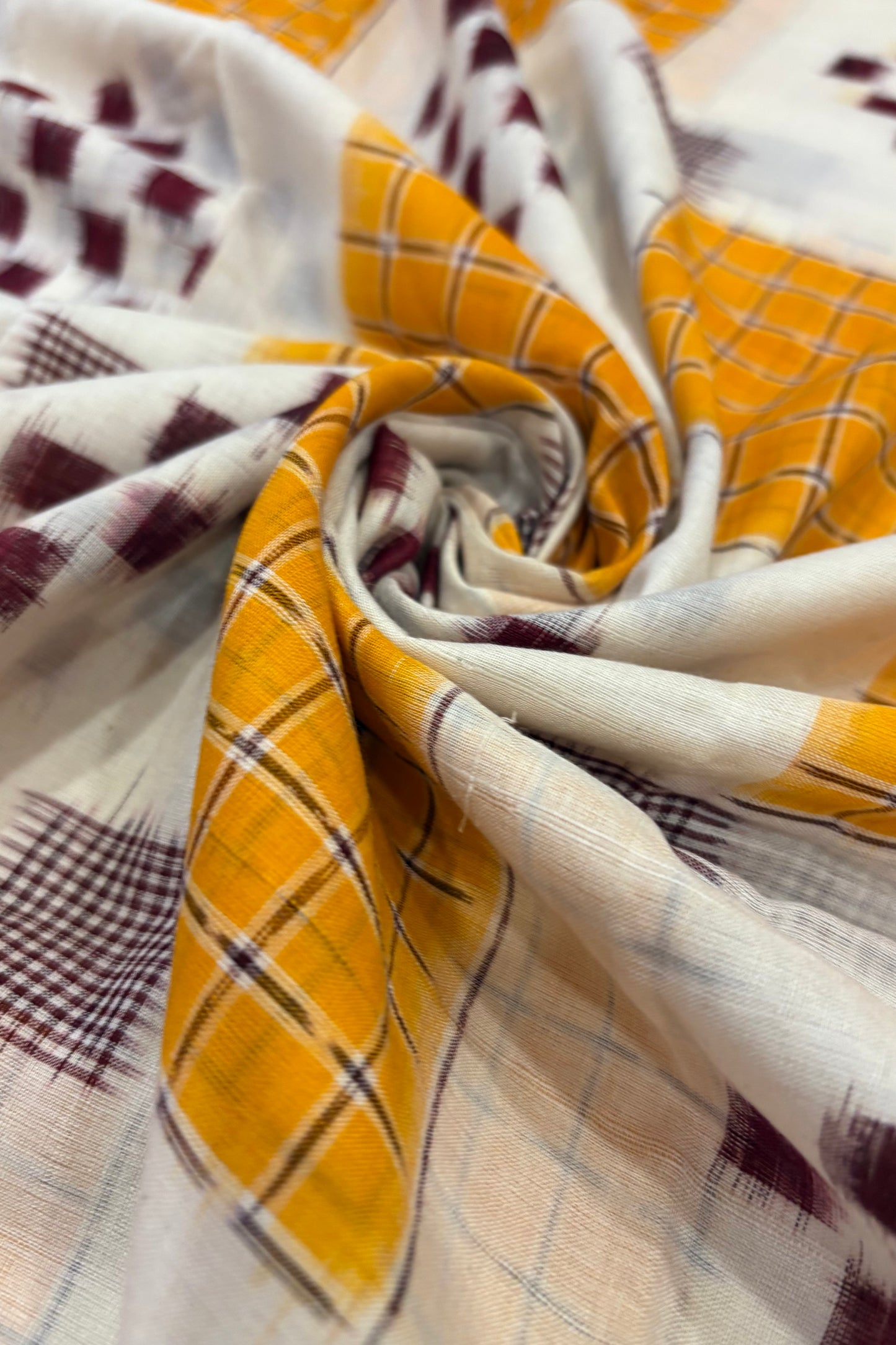 Exclusive Sambalpuri Pure Cotton Saree - Creamy White