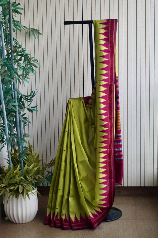 Exclusive Dongria Pure Silk Saree- Green