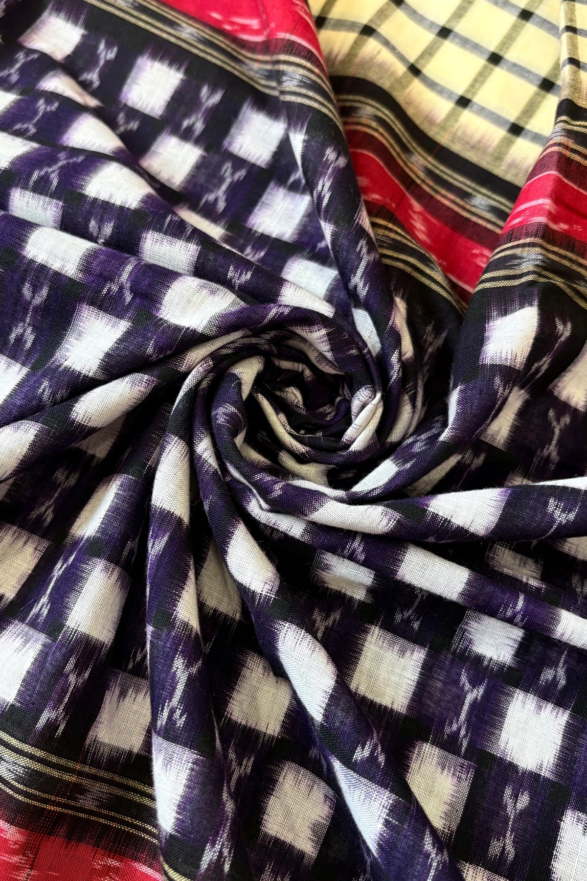 Sambalpuri Pure Cotton Saree- Checks and Squares