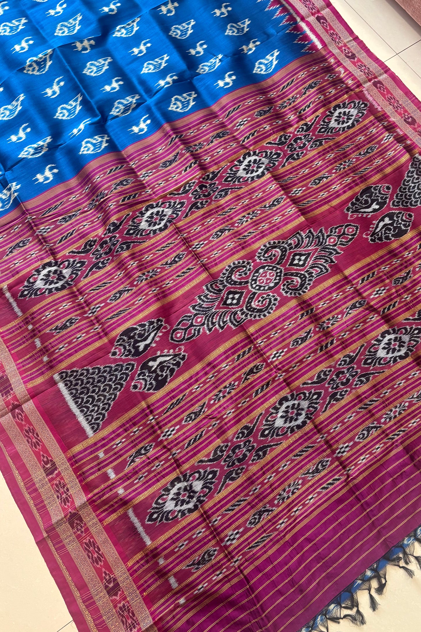 Exclusive Odisha Ikkat Pure Silk Saree- Blue