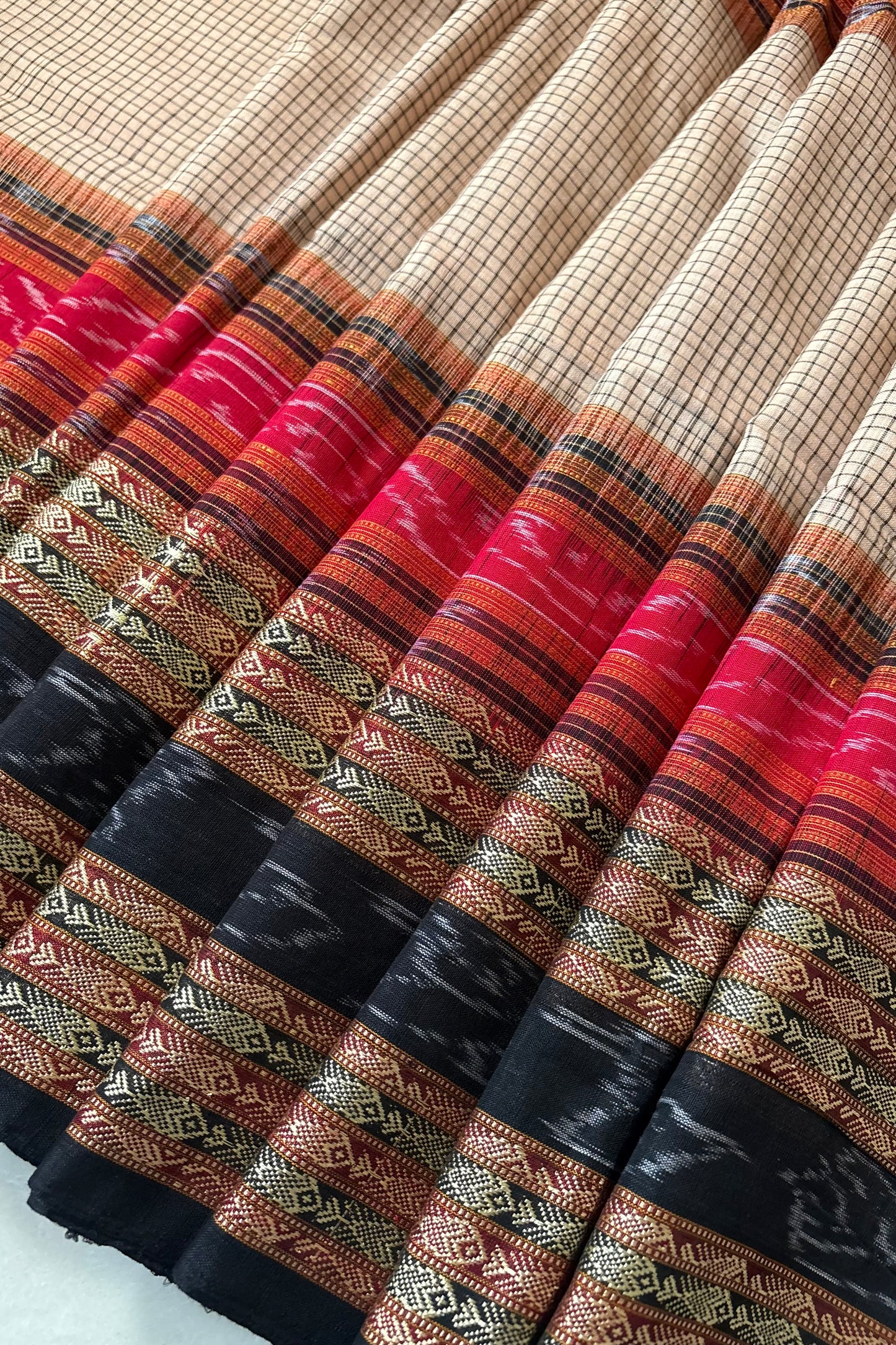 Sambalpuri Sachipar Pure Cotton Saree: Beige