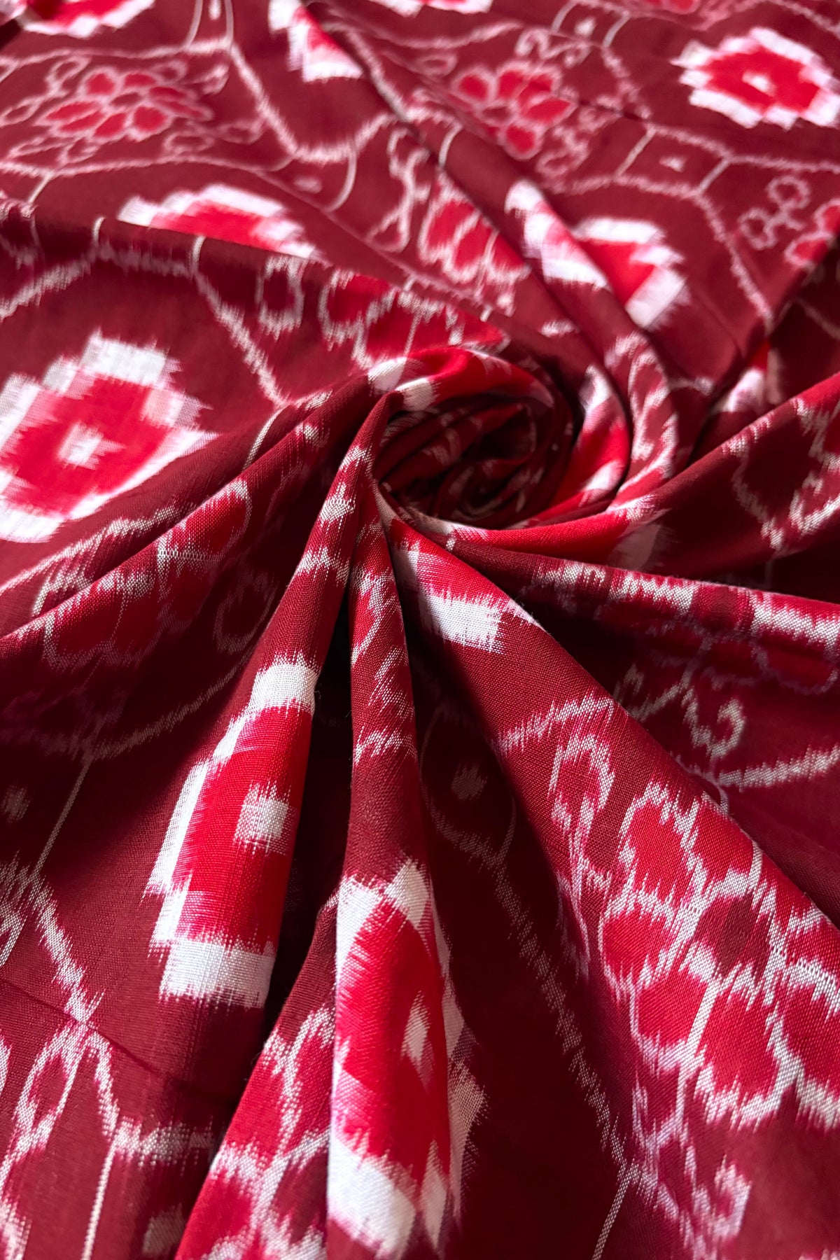 Sambalpuri Pure Cotton Saree - Maroon