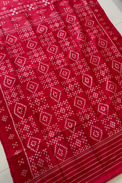 Exclusive Odisha Ikkat Pure Silk Saree- Red