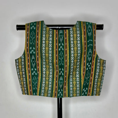 Odisha Ikkat Cotton Sleeveless Blouse
