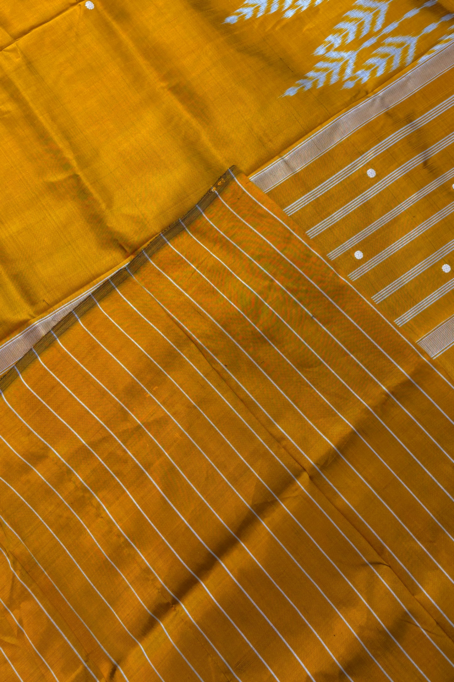 Exclusive Odisha Ikkat Pure Silk Saree- Mustard Gold