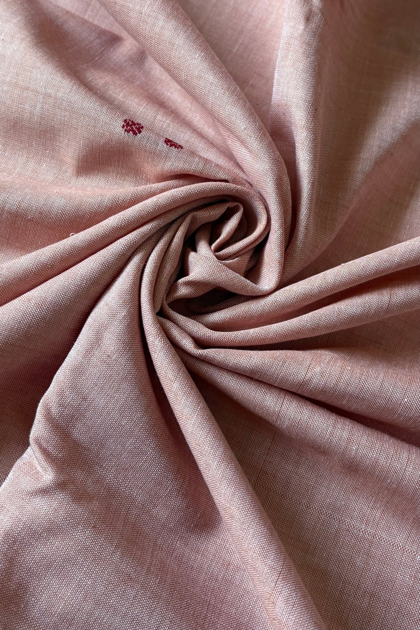 Ek Phulia Cotton Saree- Pinkish Beige &  Maroon