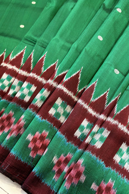 Exclusive Odisha Ikkat Pure Silk Saree- Green