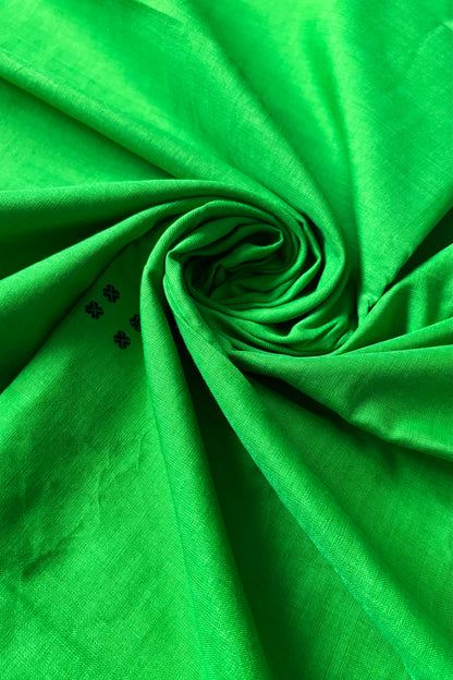 Ek Phulia Cotton Saree- Green & Black