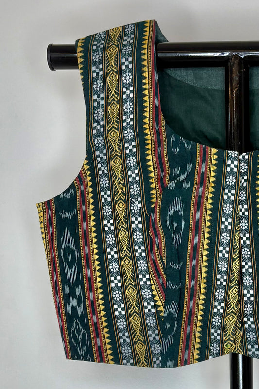 Odisha Ikkat Cotton Sleeveless Blouse
