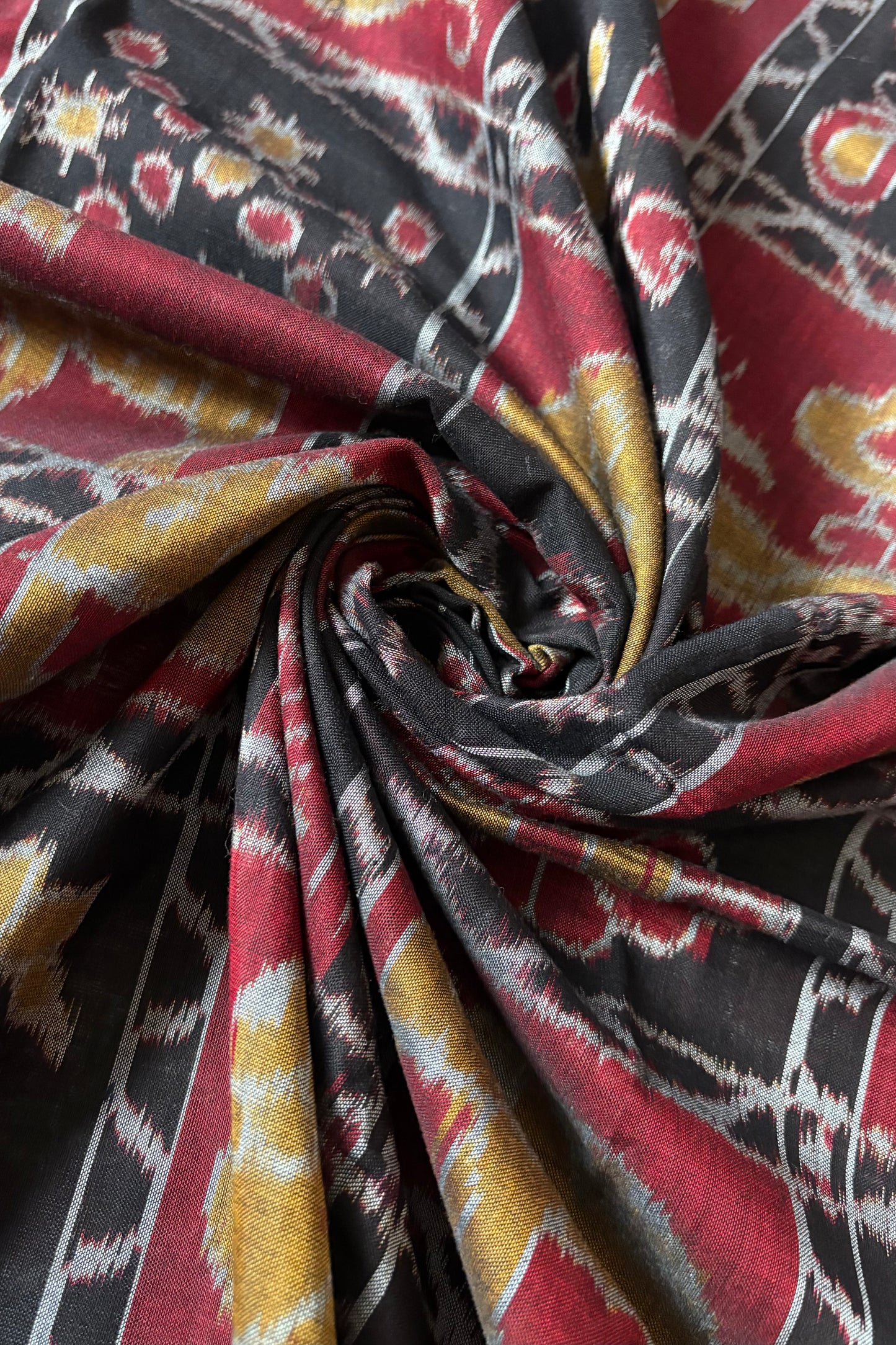 Exclusive Nabakothi Sambalpuri Cotton Saree: Black & Red