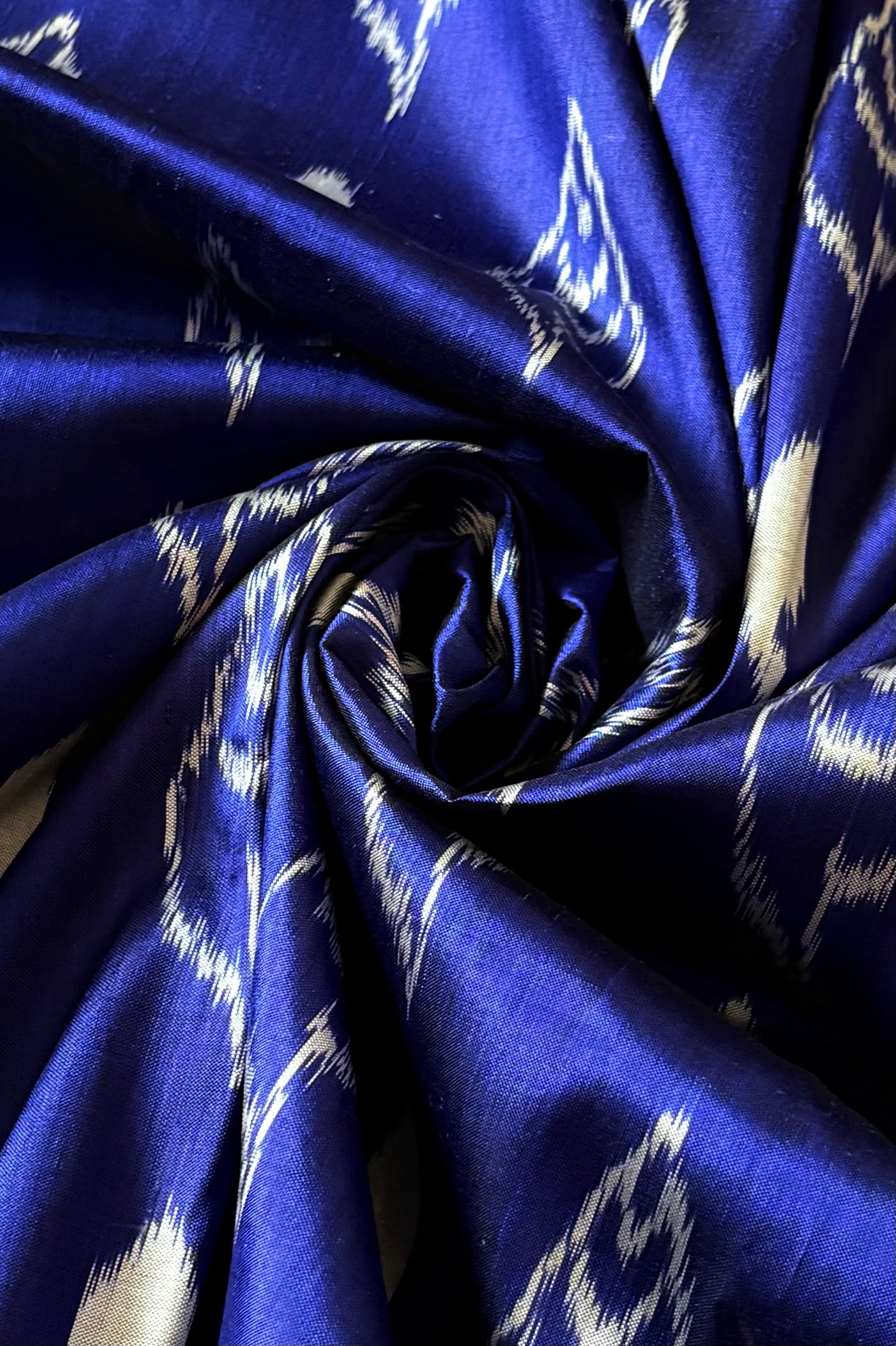 Odisha Ikkat Khandua Silk Saree - Indigo