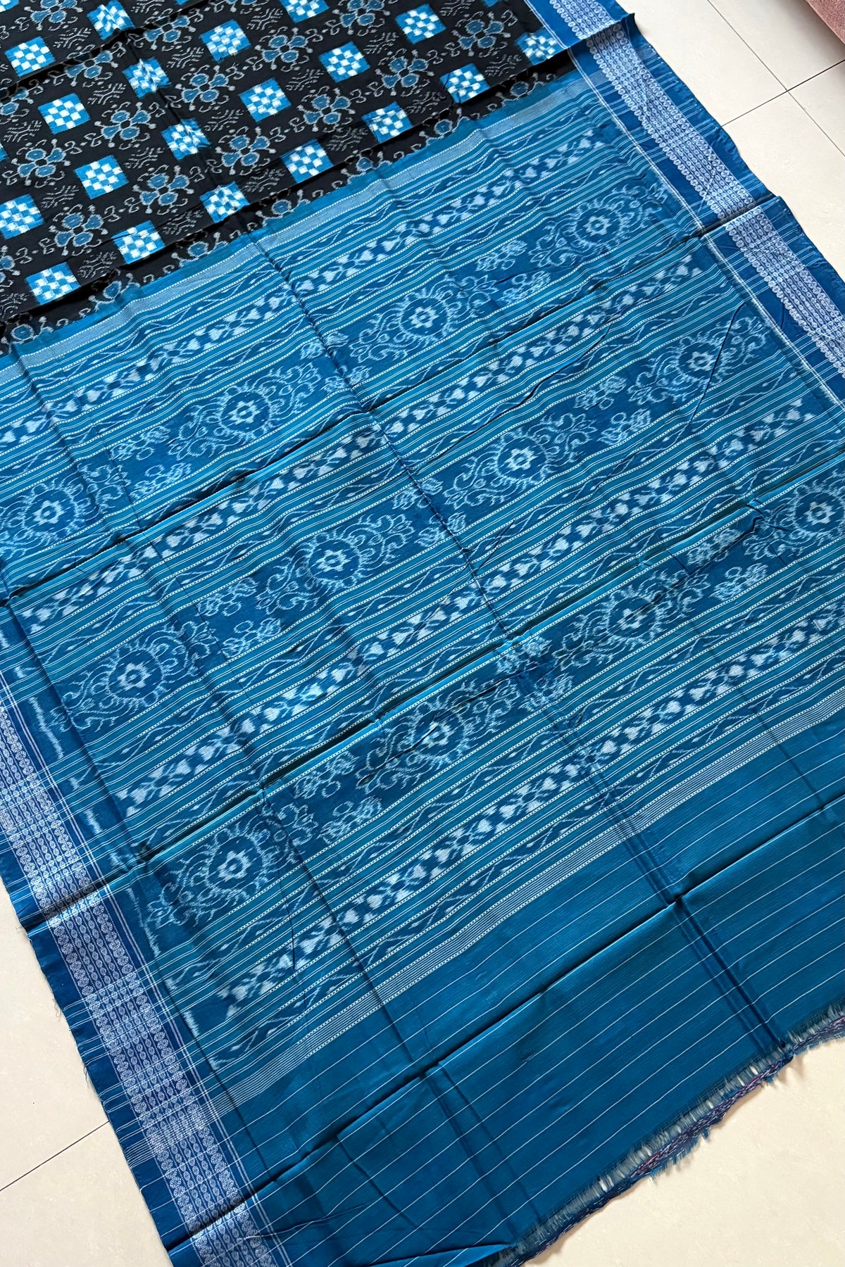 Sambalpuri Pure Cotton Saree -Black