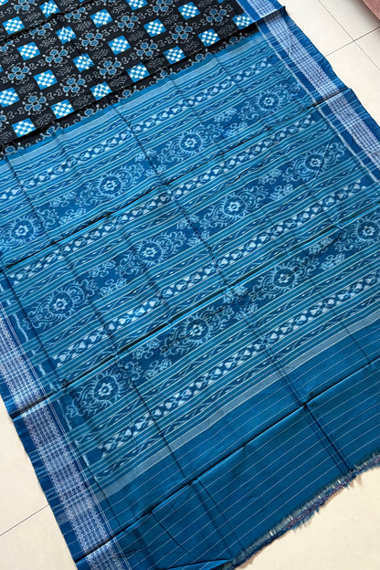 Sambalpuri Pure Cotton Saree -Black