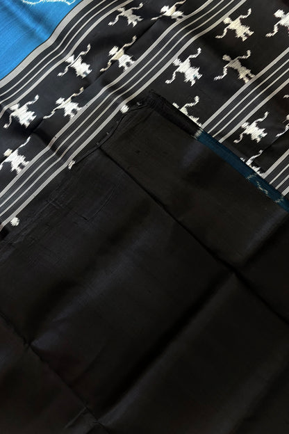 Exclusive Odisha Ikkat Pure Silk Saree- Teal Blue