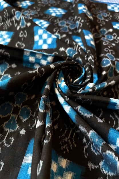 Sambalpuri Pure Cotton Saree -Black