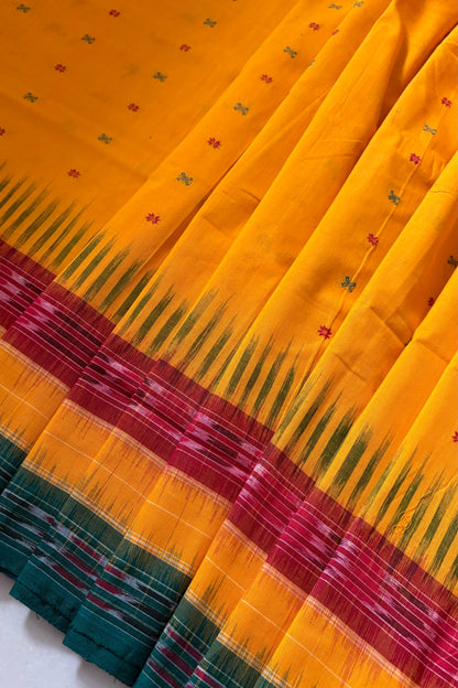 Exclusive Khandua Cotton Saree - Yellow