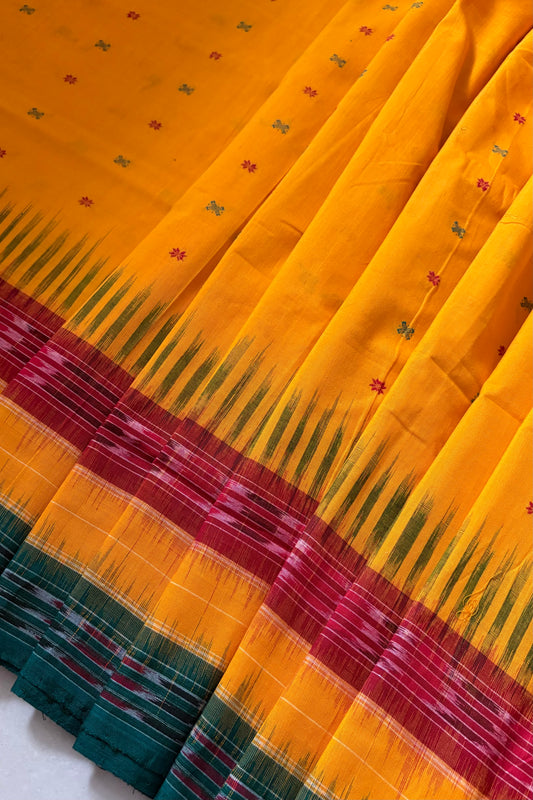Exclusive Khandua Cotton Saree - Yellow
