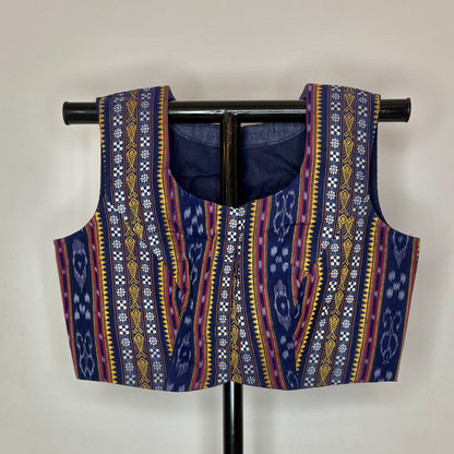 Odisha Ikkat Cotton Sleeveless Blouse