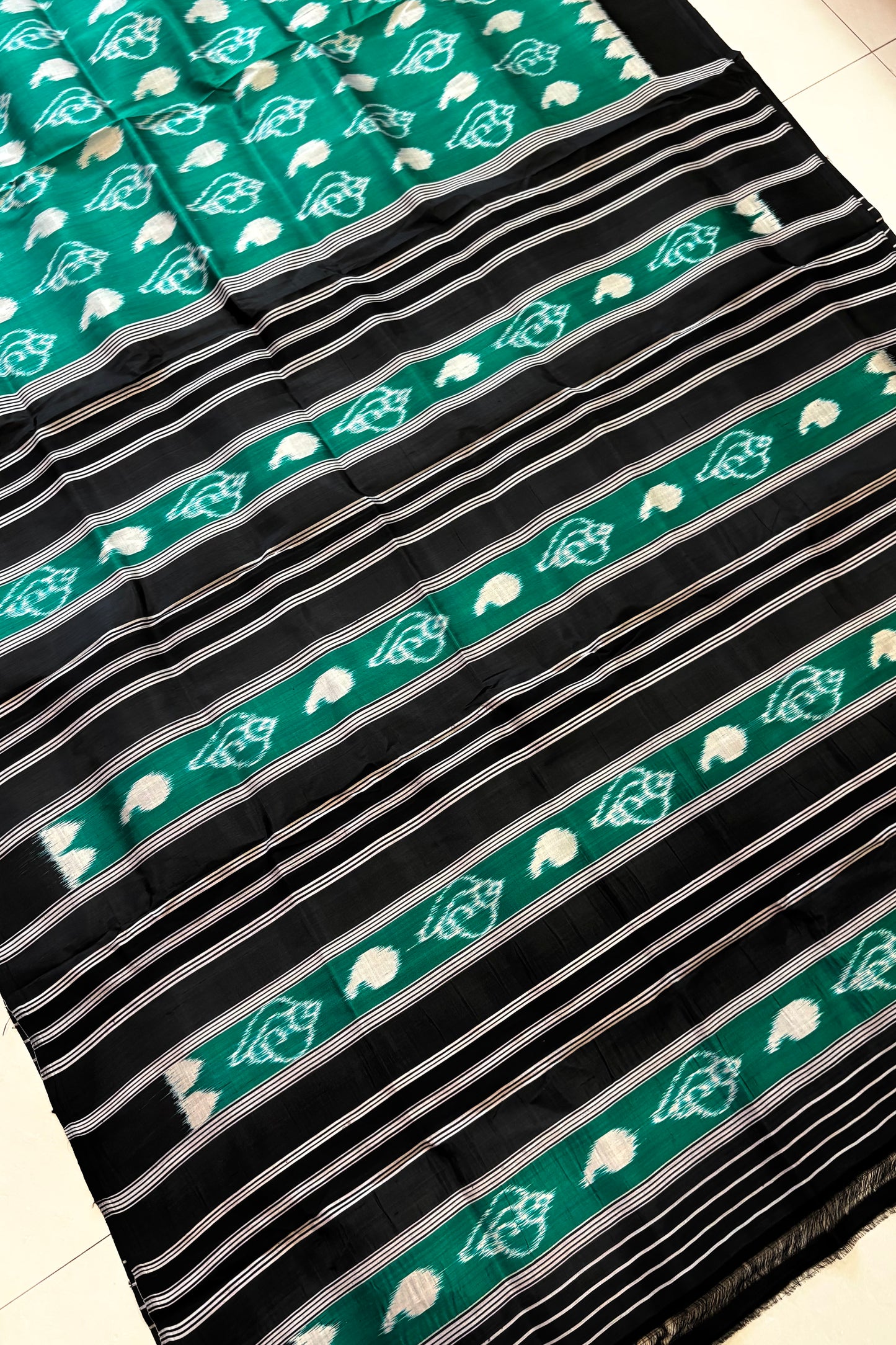 Exclusive Odisha Ikkat Pure Silk Saree- Sea Green