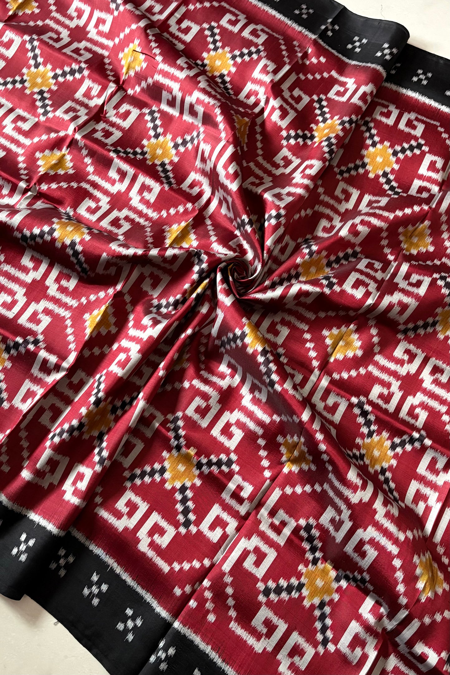 Exclusive Odisha Ikkat Khandua Pure Silk Saree- Maroon