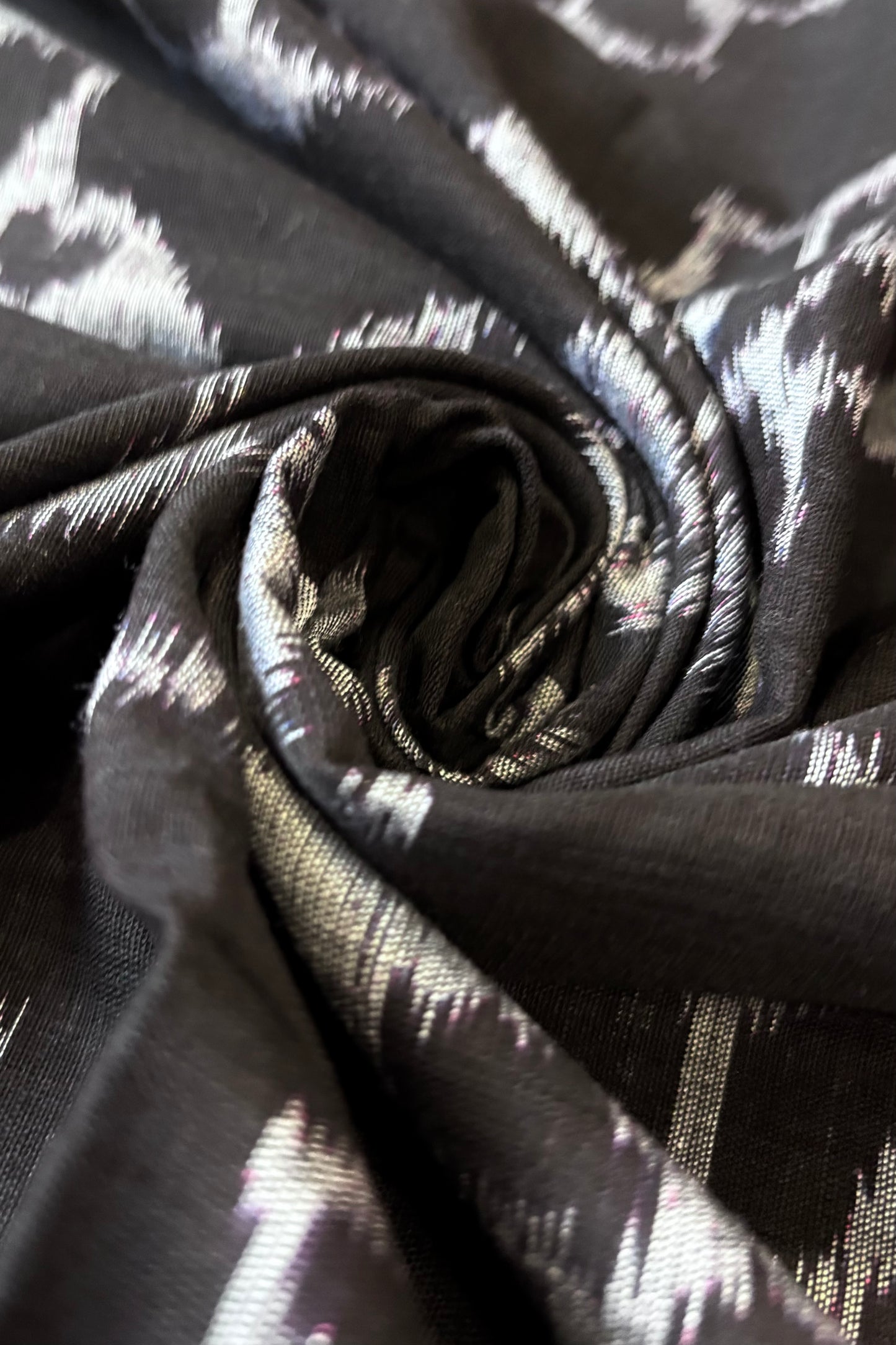 Odisha Ikkat Khandua Cotton Saree -Black