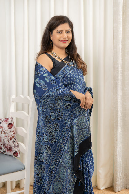 Ajrakh on Modal- Indigo