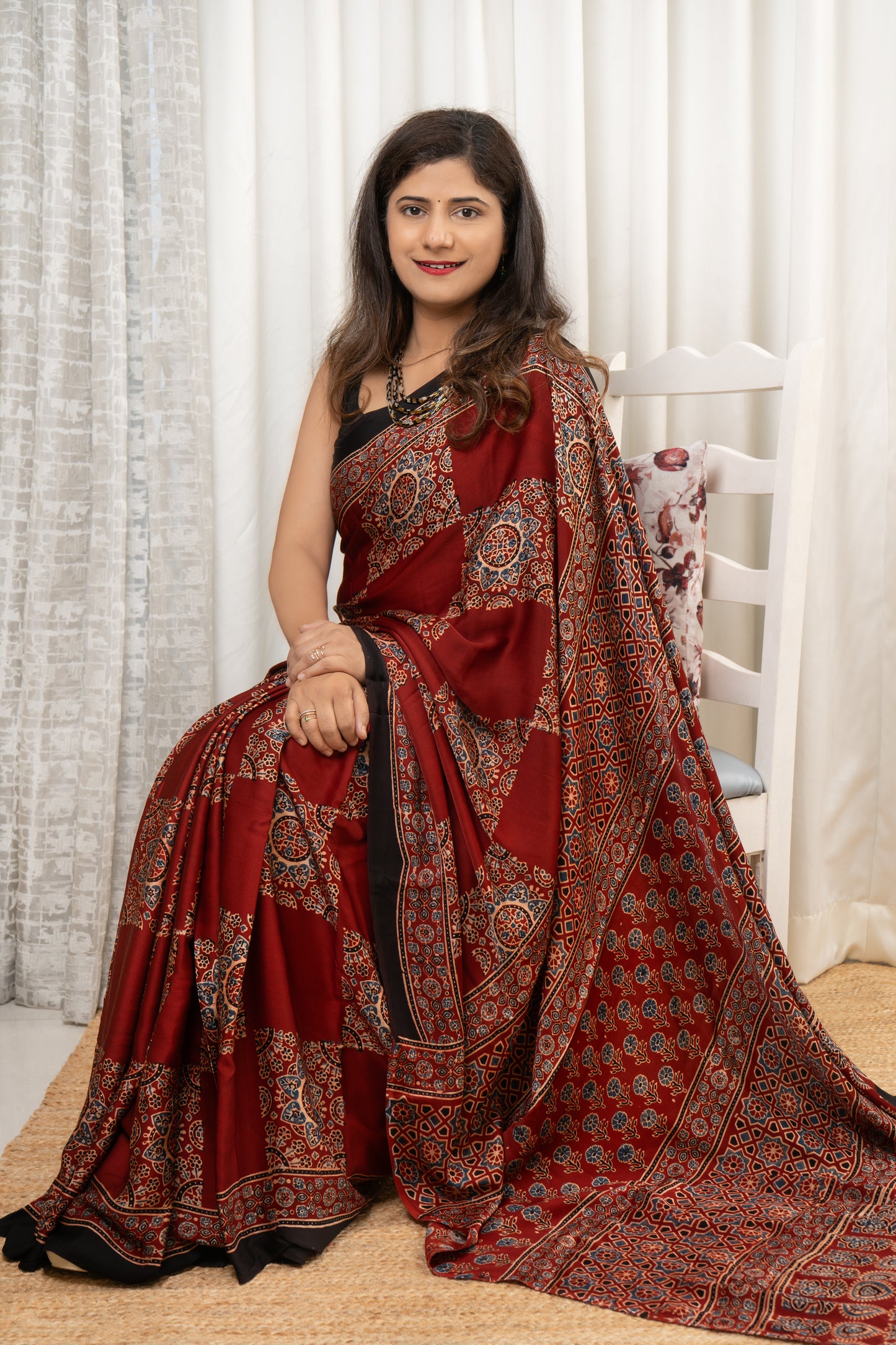 Ajrakh on Modal- Maroon