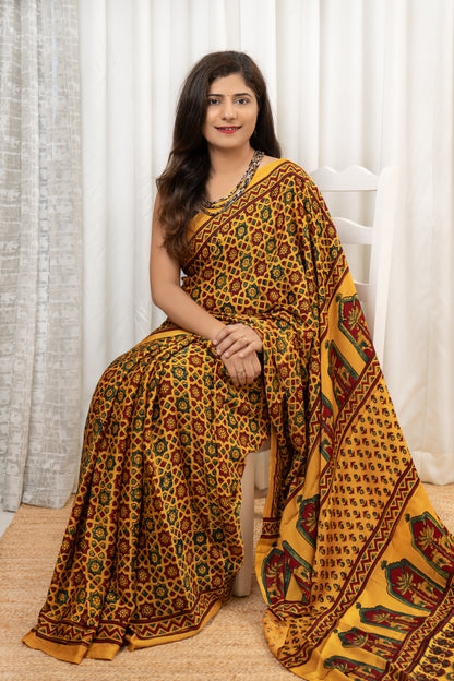 Ajrakh on Modal- Yellow