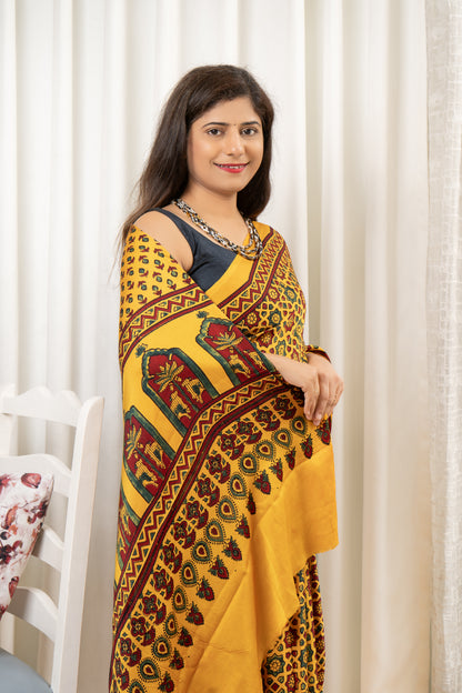 Ajrakh on Modal- Yellow