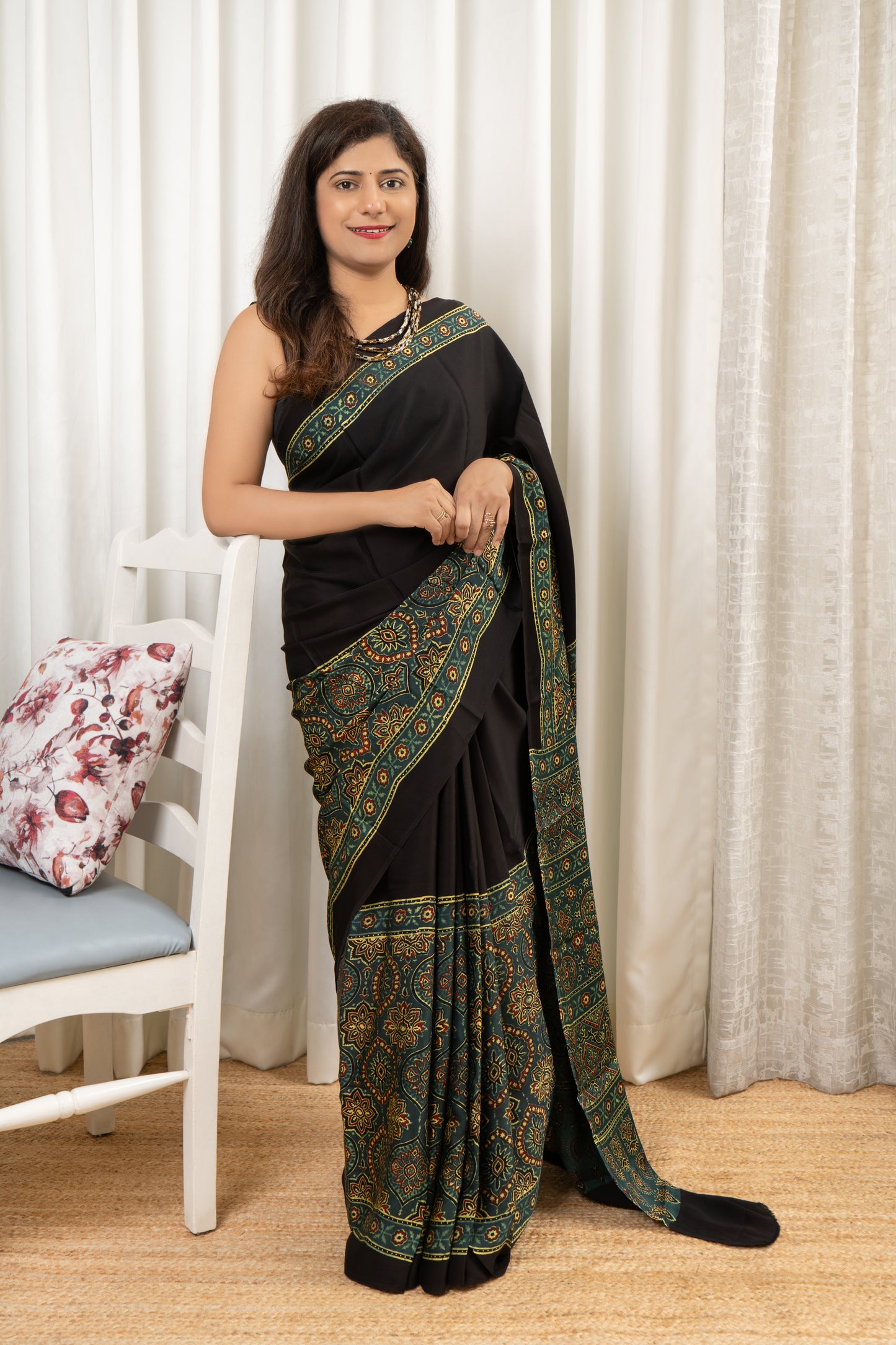 Ajrakh on Modal- Black and Green