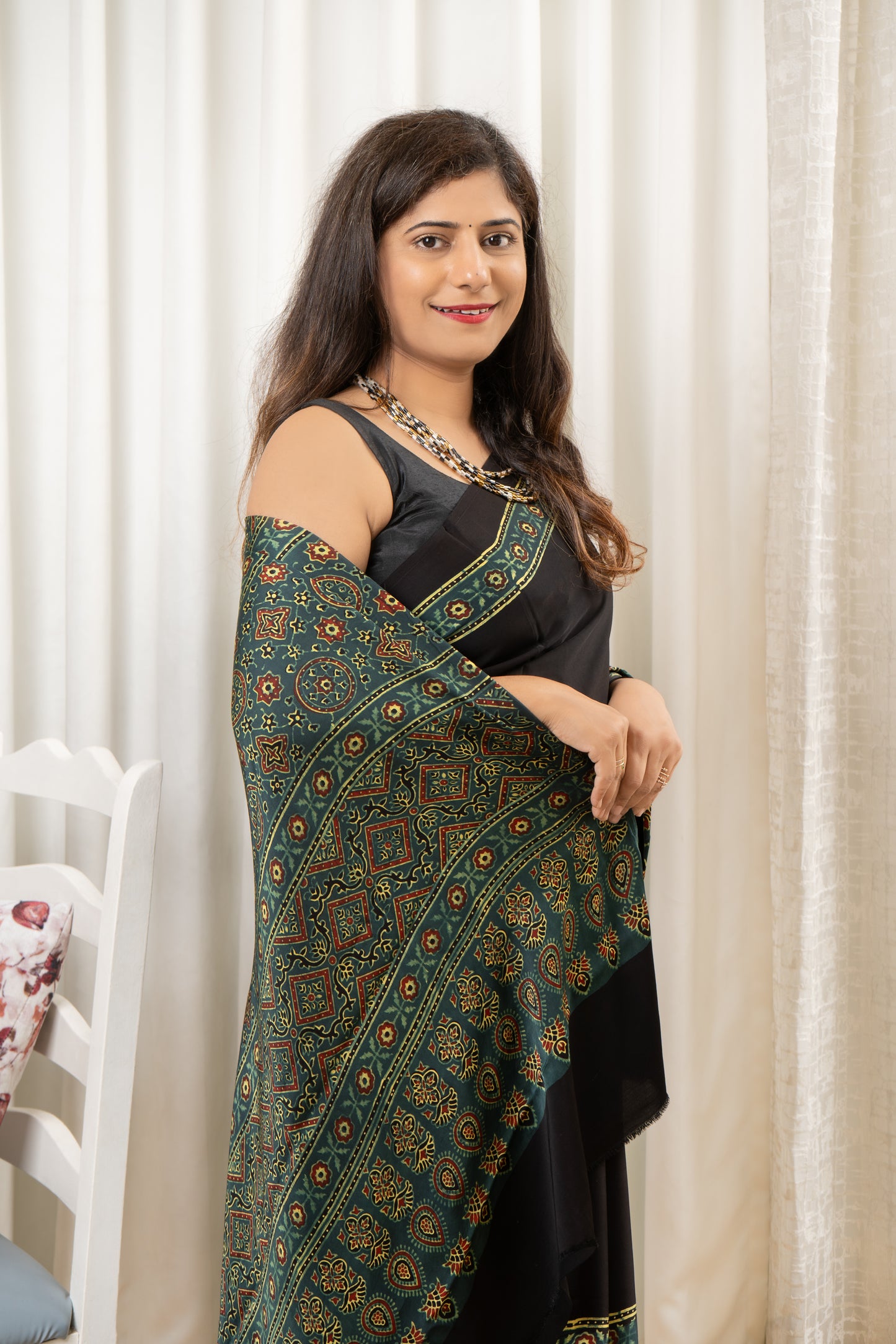 Ajrakh on Modal- Black and Green