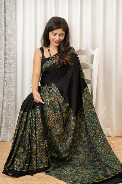 Ajrakh on Modal- Black and Green