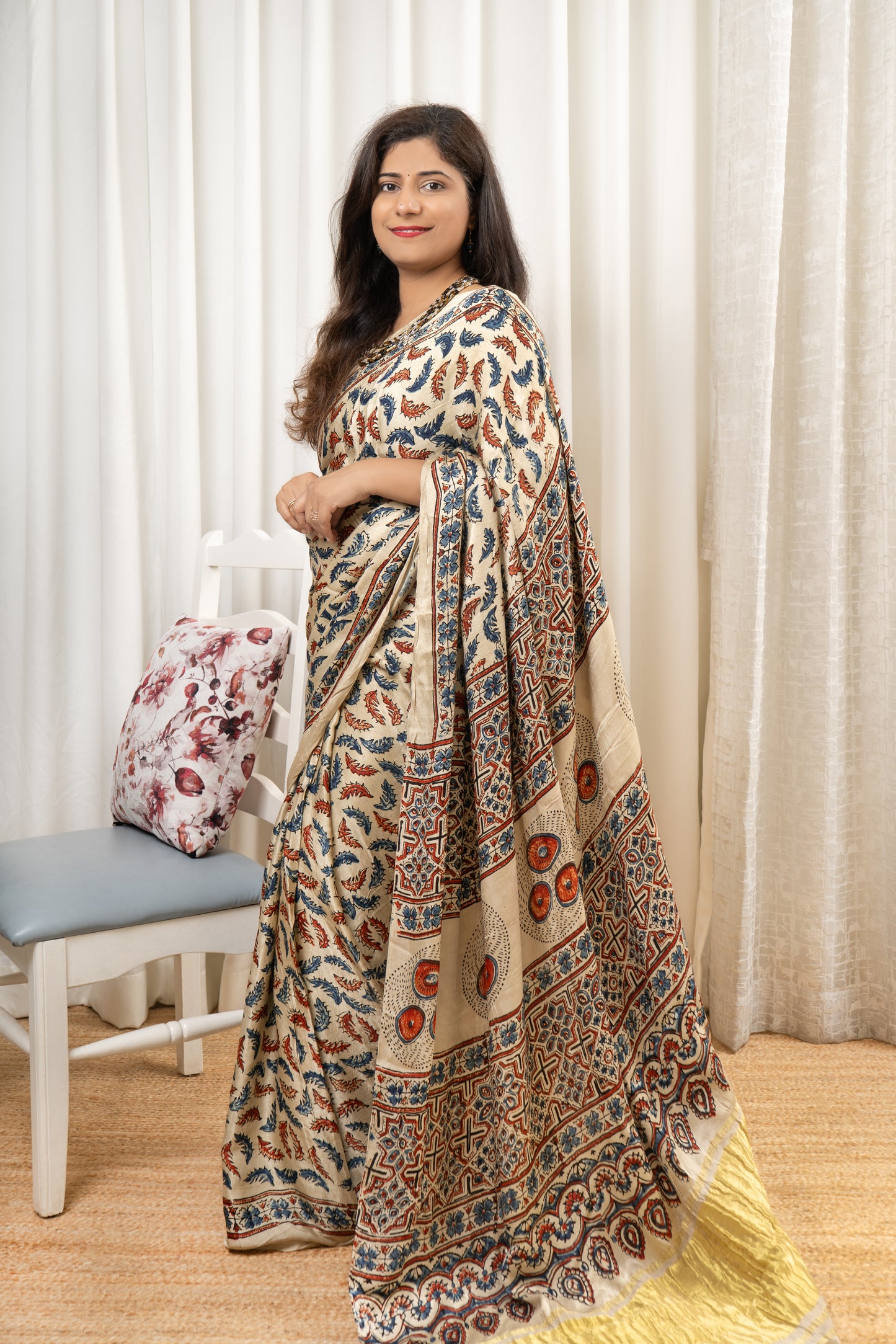 Ajrakh on Modal- Off White