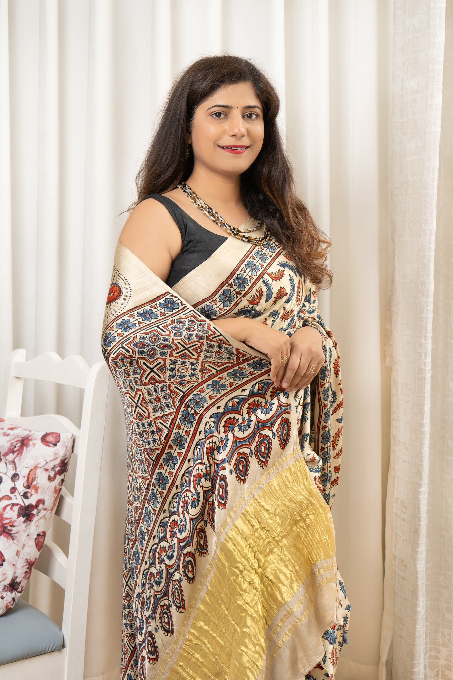 Ajrakh on Modal- Off White