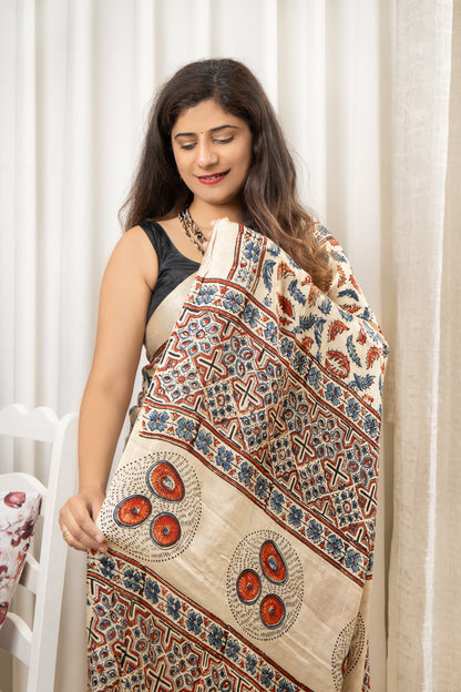 Ajrakh on Modal- Off White