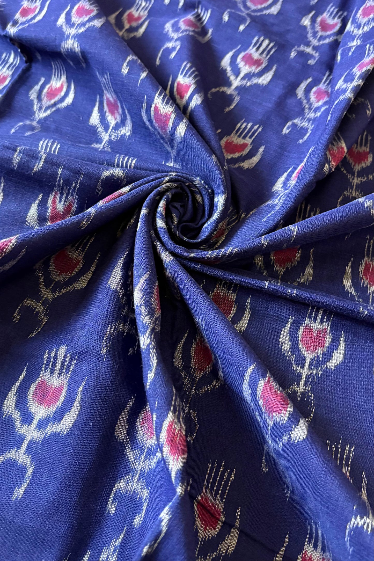 Odisha Ikkat Khandua Cotton Saree- Navy Blue